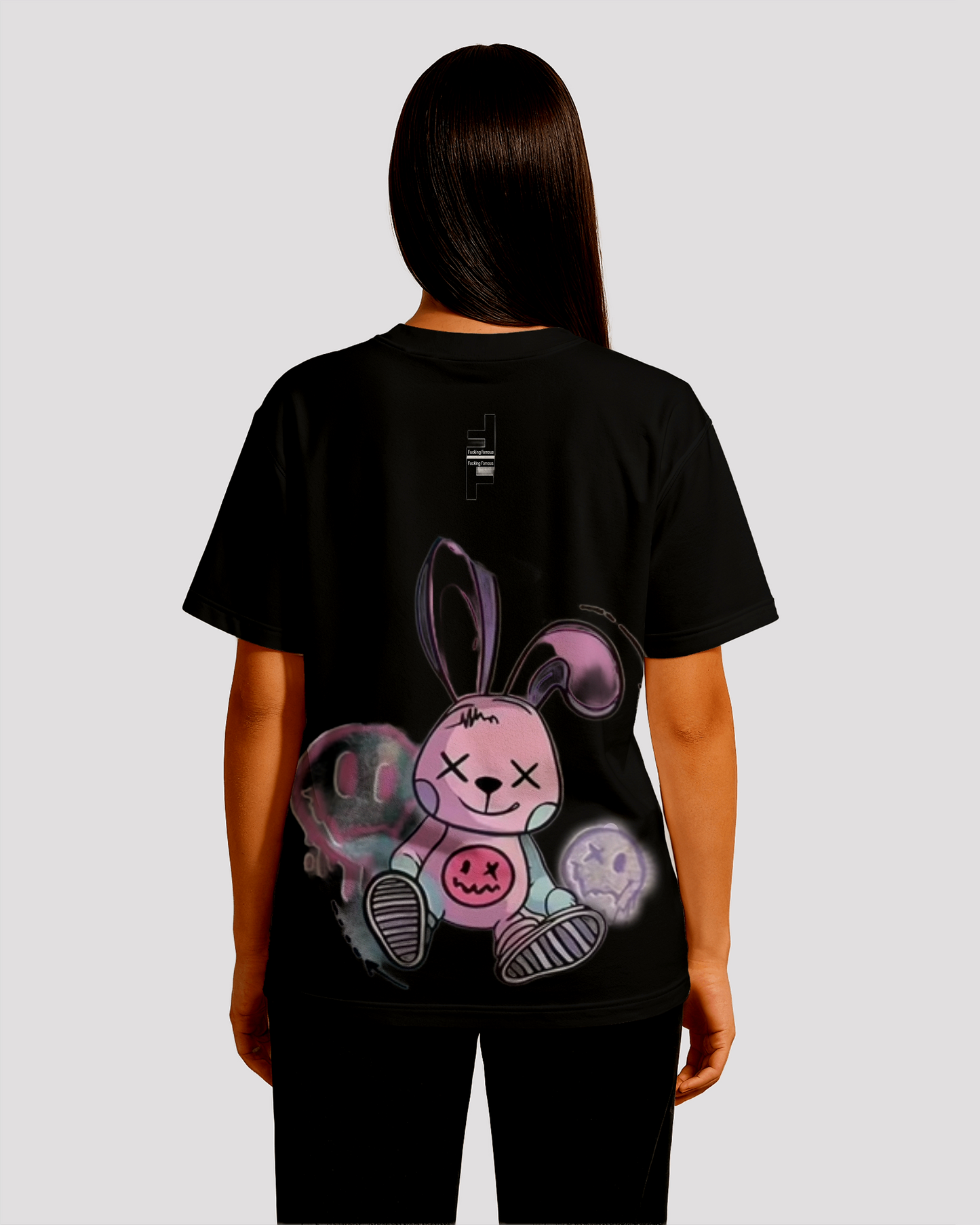 Pink Anarchy Bunny Tee F|F Black