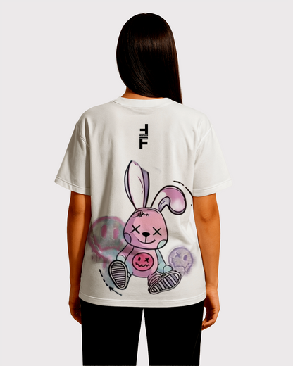 Pink Anarchy Bunny Tee F|F White